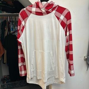 Plaid hoodie tee